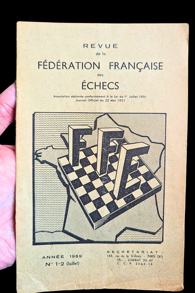 Revue ancienne 1959 !! de la Fédération Française des Echecs (bon état)