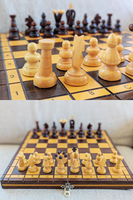 Jeu d'échecs de voyage (très bon  état) - Roi de 6 cm