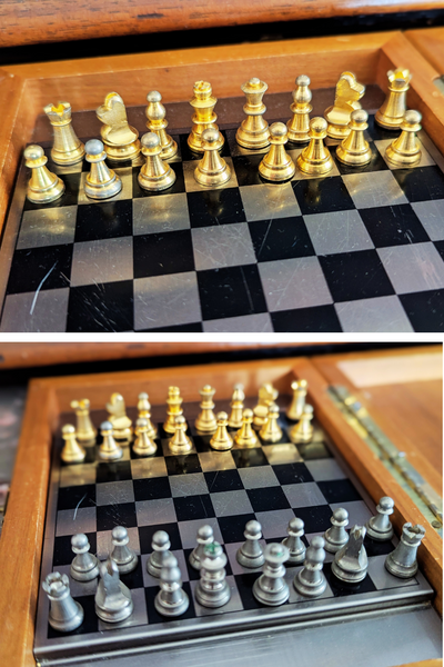 Jeu d’échecs de voyage Dal Negro Trevisio Italia (bon état) Roi de 2 cm