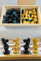 Pièces d'échecs avec échiquier (très bon état) - Roi de 10 cm