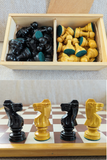 Pièces d'échecs avec échiquier (très bon état) - Roi de 10 cm