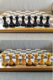 Pièces d'échecs avec échiquier (très bon état) - Roi de 10 cm