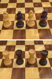 Jeu d’échecs ancien en bois avec pièces plombées et feutrées – Roi de 8,5 cm (très bon état)