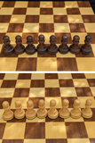 Jeu d’échecs ancien en bois avec pièces plombées et feutrées – Roi de 8,5 cm (très bon état)