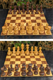 Jeu d’échecs ancien en bois avec pièces plombées et feutrées – Roi de 8,5 cm (très bon état)