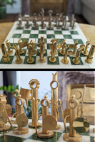 Jeu d'échecs en métal (unique, art)